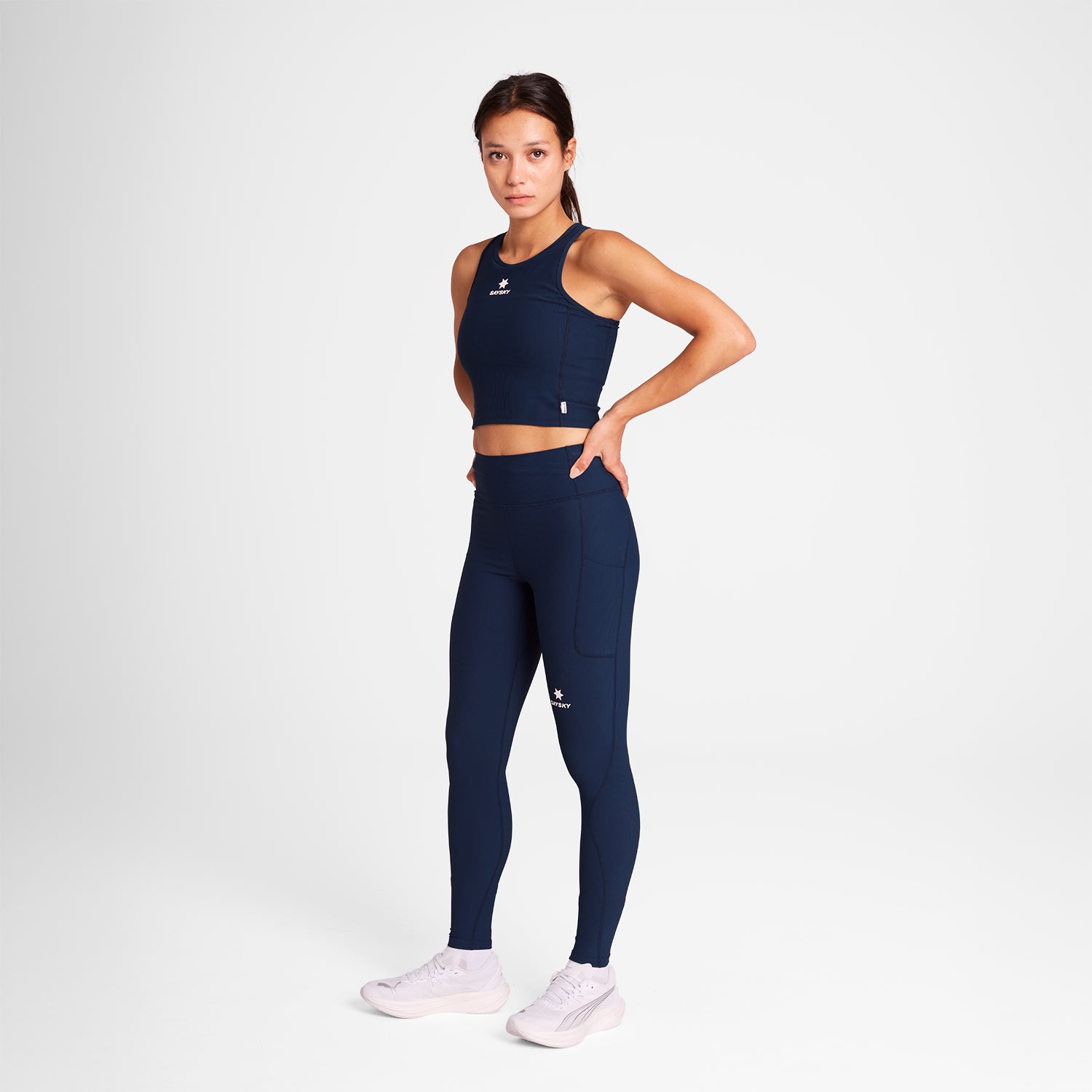 SAYSKY Women's Combat+ Rib Tights  - Blue