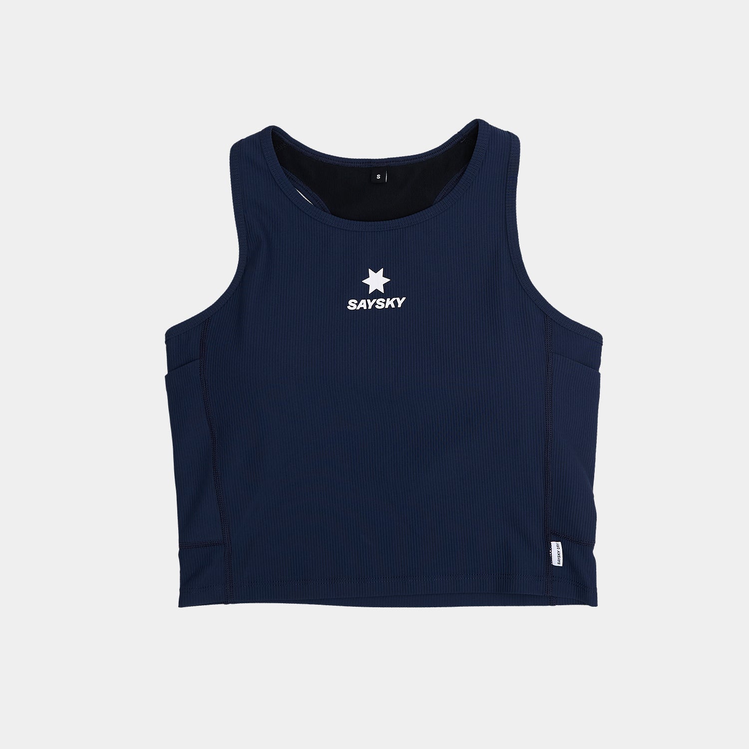 SAYSKY Women's Combat+ Rib Crop Top - Blue