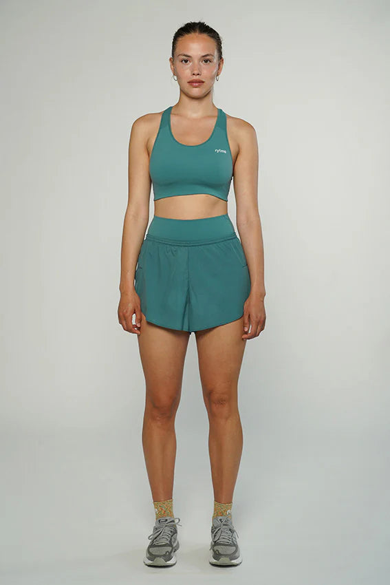 Rytme Sport High Sun Split Short - Ocean Green
