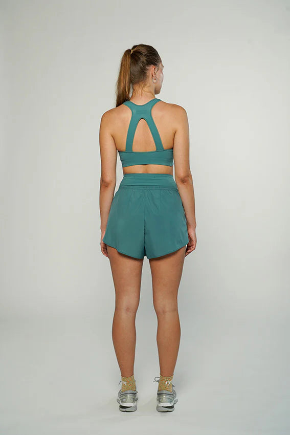Rytme Sport High Sun Split Short - Ocean Green