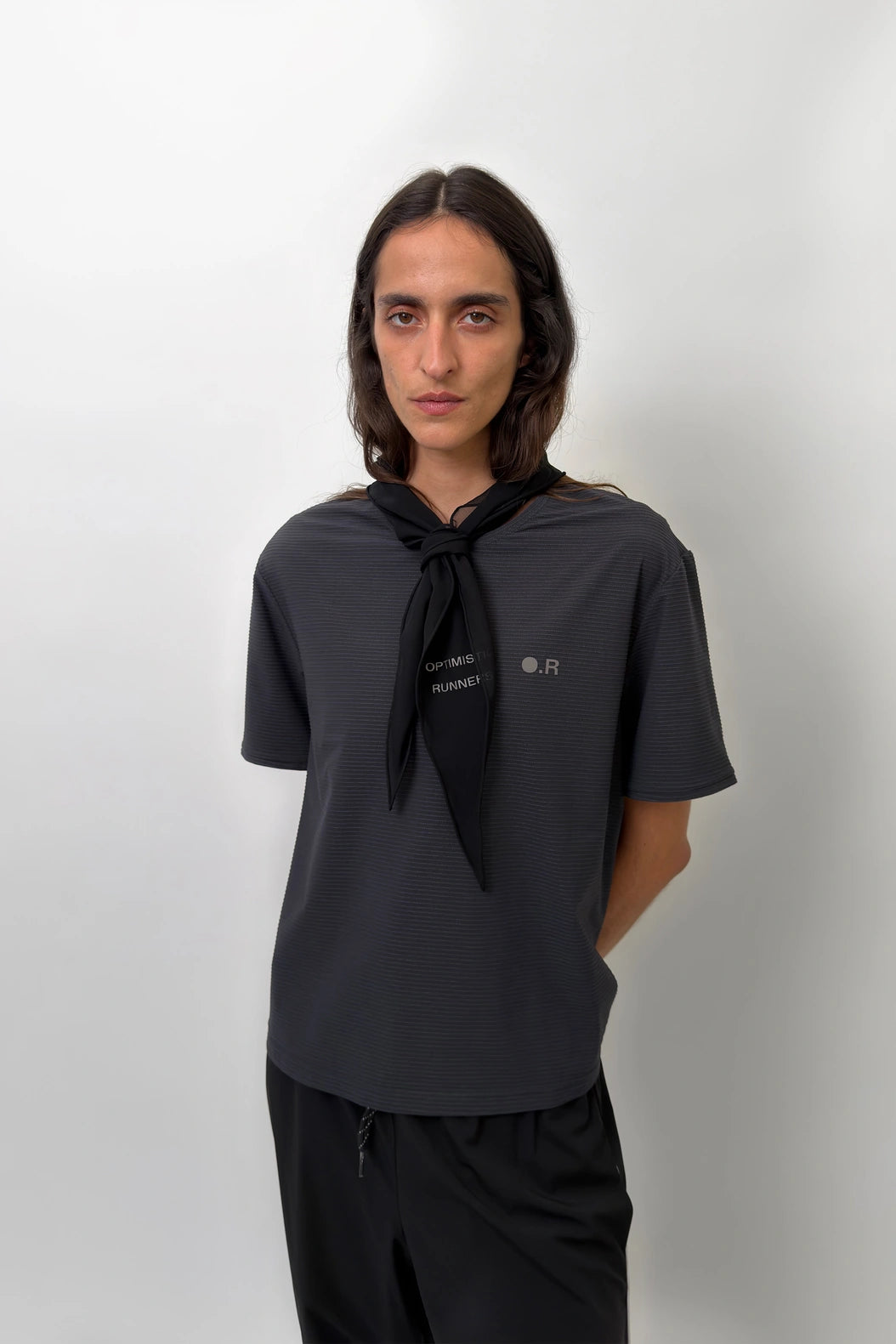 Optimistic Runners Ruffle T-Shirt - Black