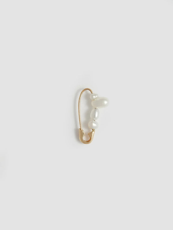 loren stewart Jewelry - Mini Mixed Pearl Safety Pin Earring