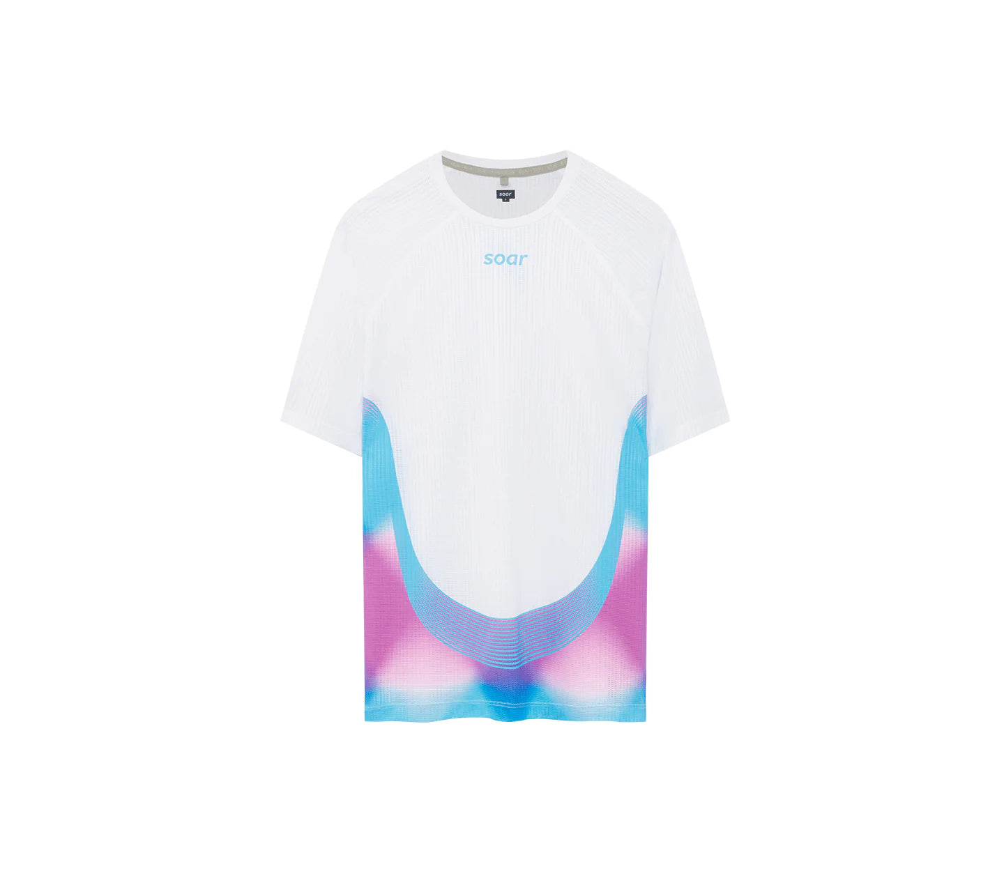 SOAR Running Men's Race Tee - White/Magenta Blue