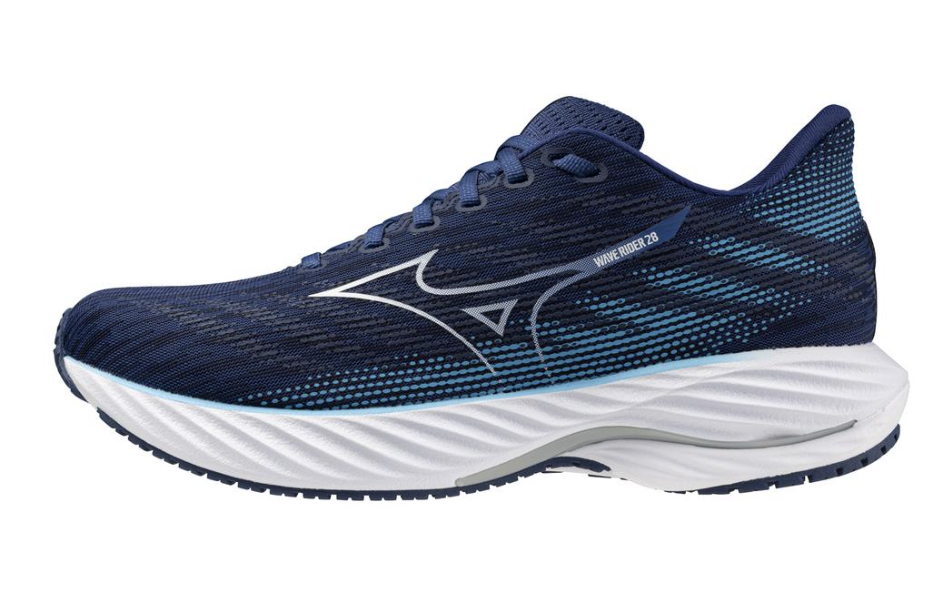 Mizuno Men's Wave Rider 28 - Vintage Indigo/Neo Mint