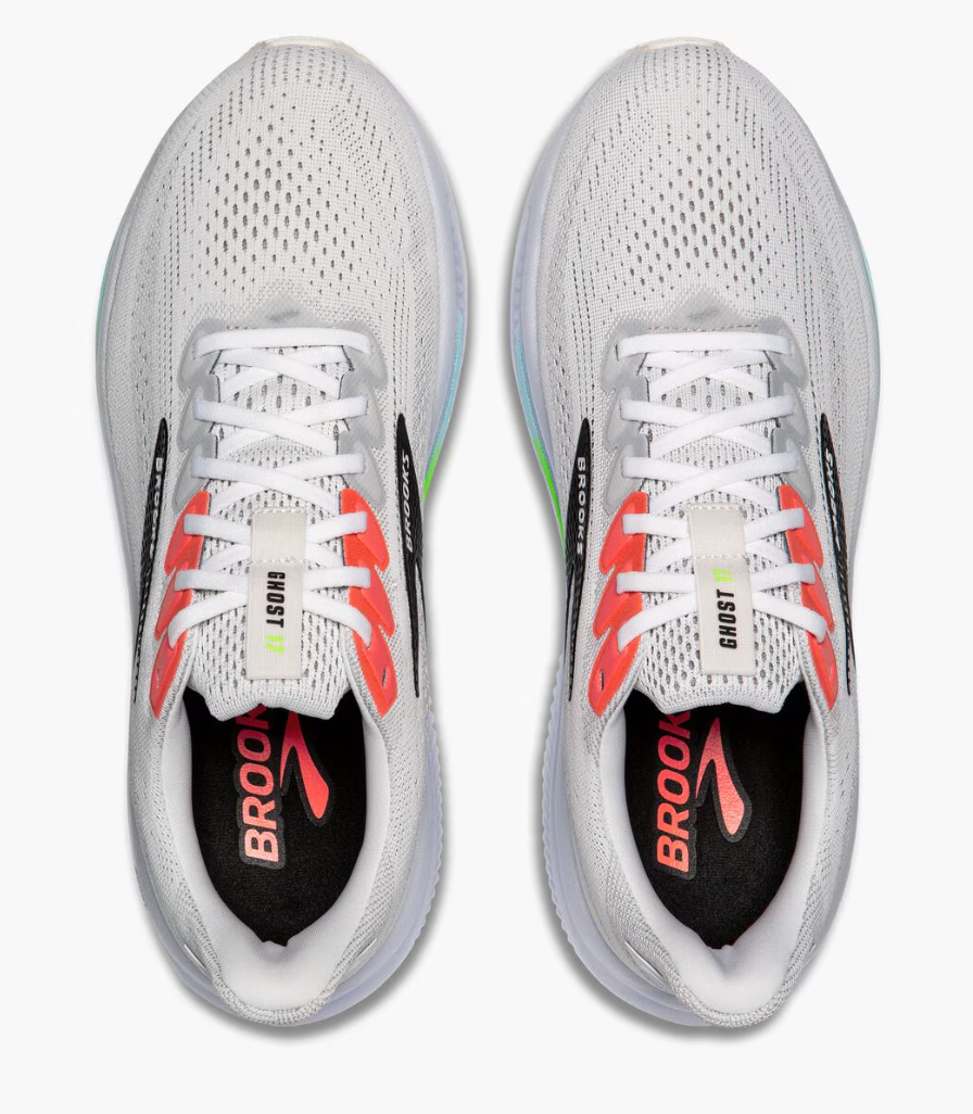 Brooks Men's Ghost 17 - White/Pink Clay/Gecko