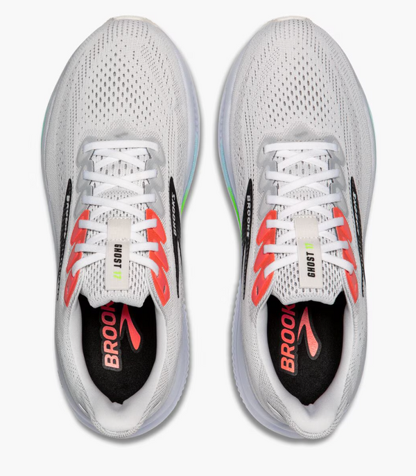 Brooks Men's Ghost 17 - White/Pink Clay/Gecko