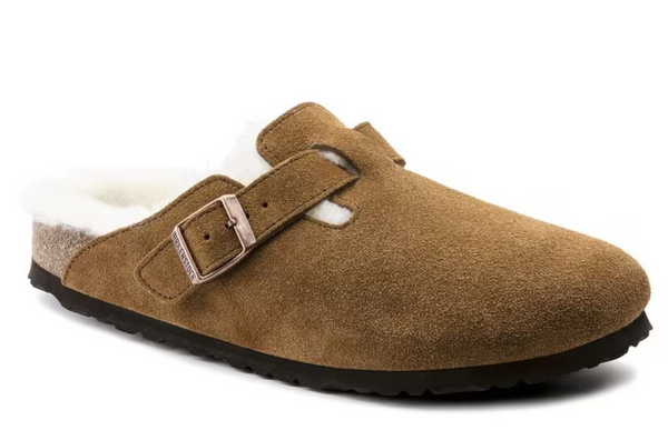 Birkenstock Boston Sherling Suede Leather - Mink