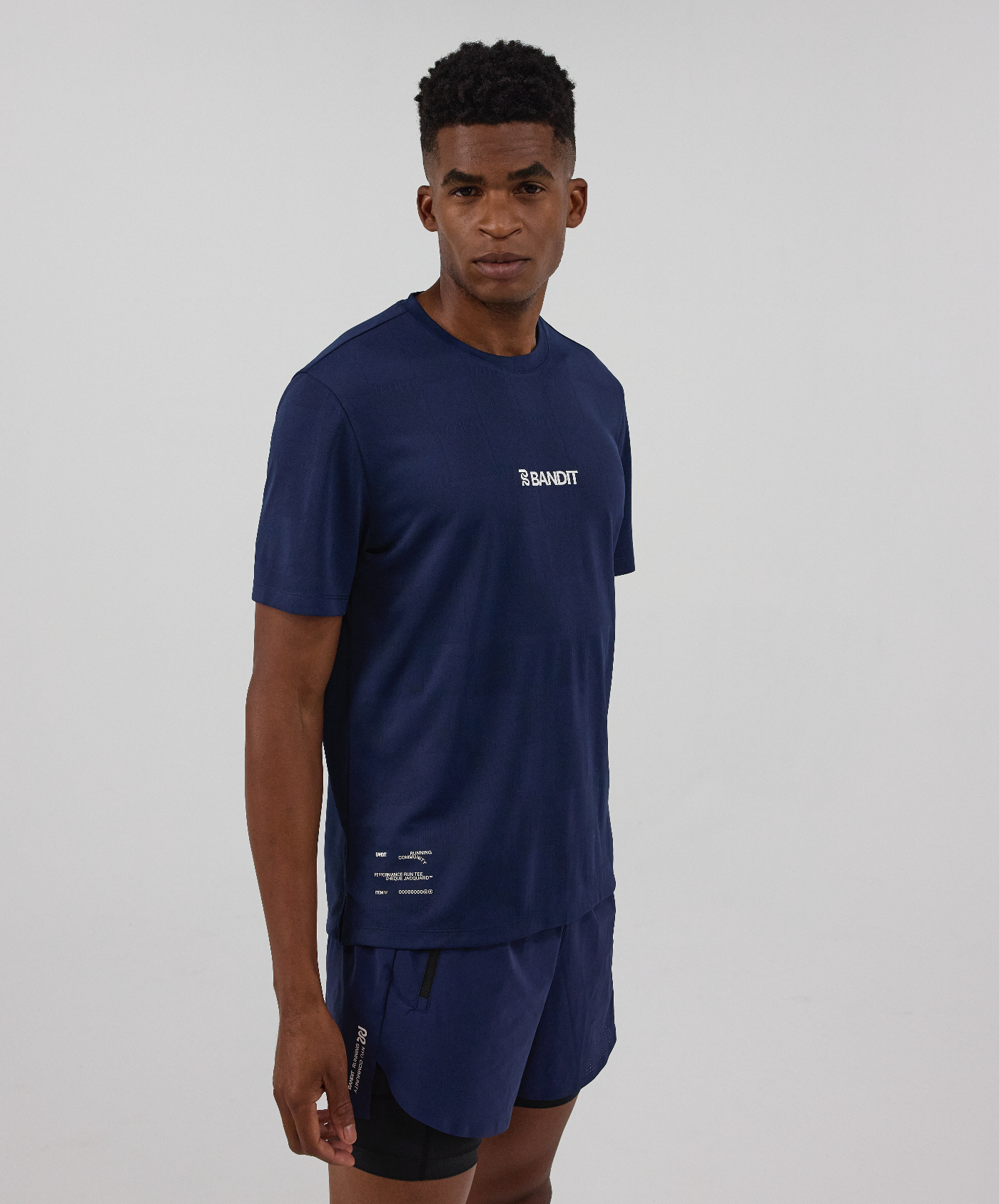 Bandit Men's Bandit Cheque Jacquard Short Sleeve Tee - NY Navy