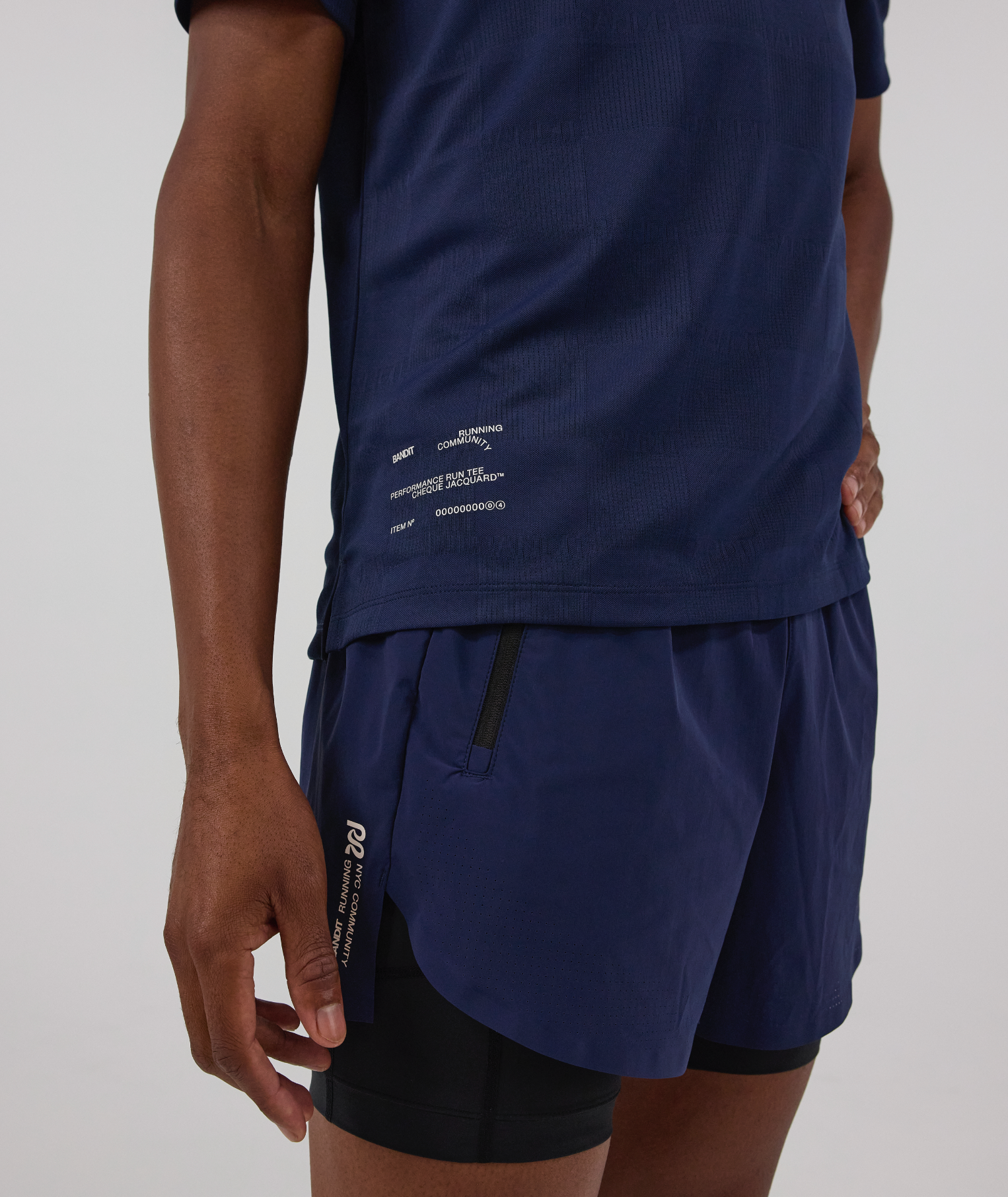 Bandit Men's Bandit Cheque Jacquard Short Sleeve Tee - NY Navy