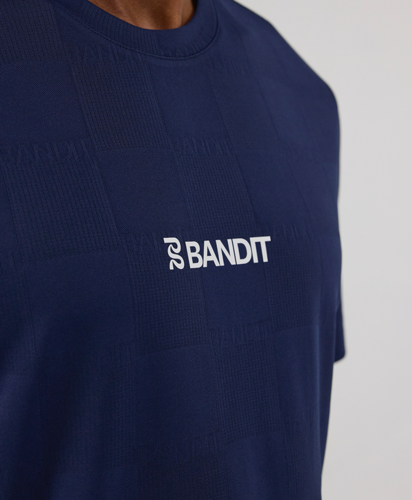 Bandit Men's Bandit Cheque Jacquard Short Sleeve Tee - NY Navy