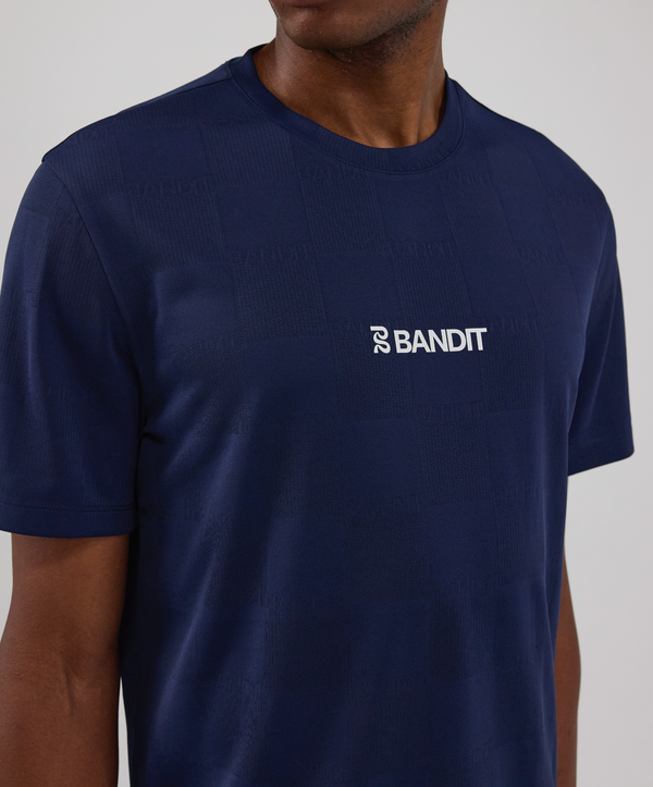 Bandit Men's Bandit Cheque Jacquard Short Sleeve Tee - NY Navy