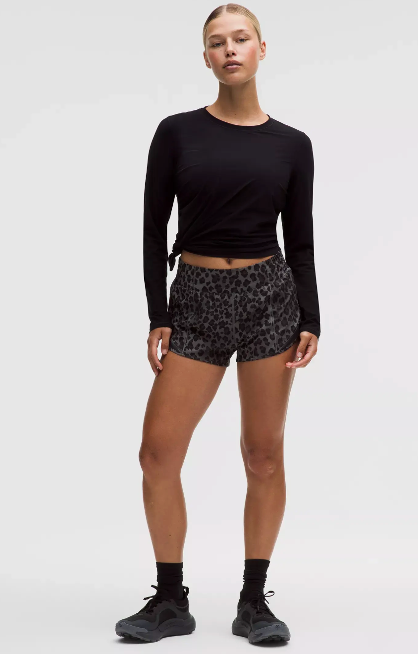 Lululemon Women's Hotty Hot High Rise Short 2.5" / True Leopard Black Multi