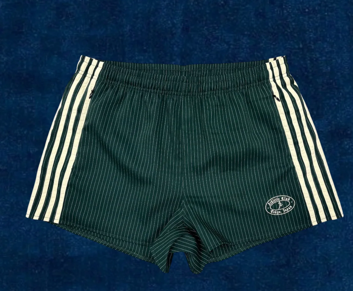 Human By Nature - Varsity Pinstripe shorts (Green and baby yellow)