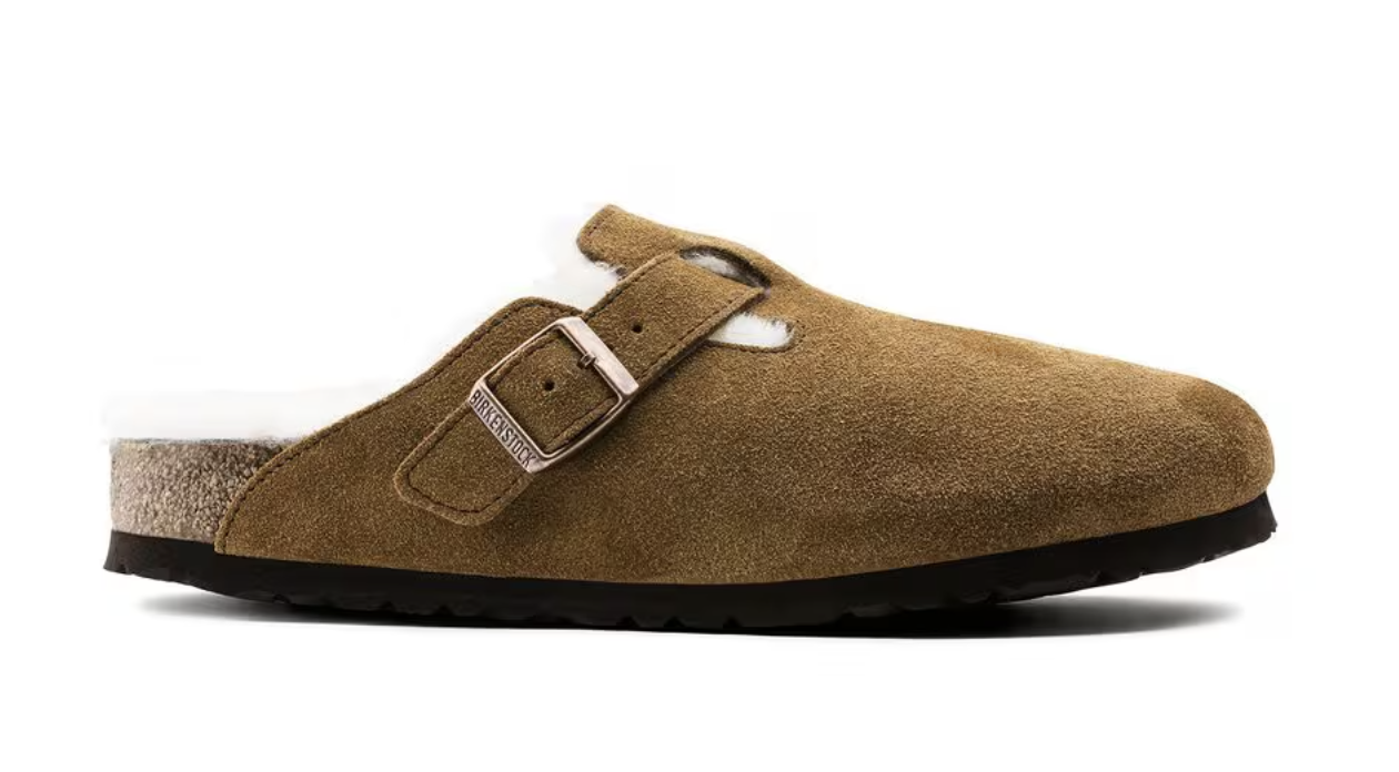 Birkenstock Boston Sherling Suede Leather - Mink