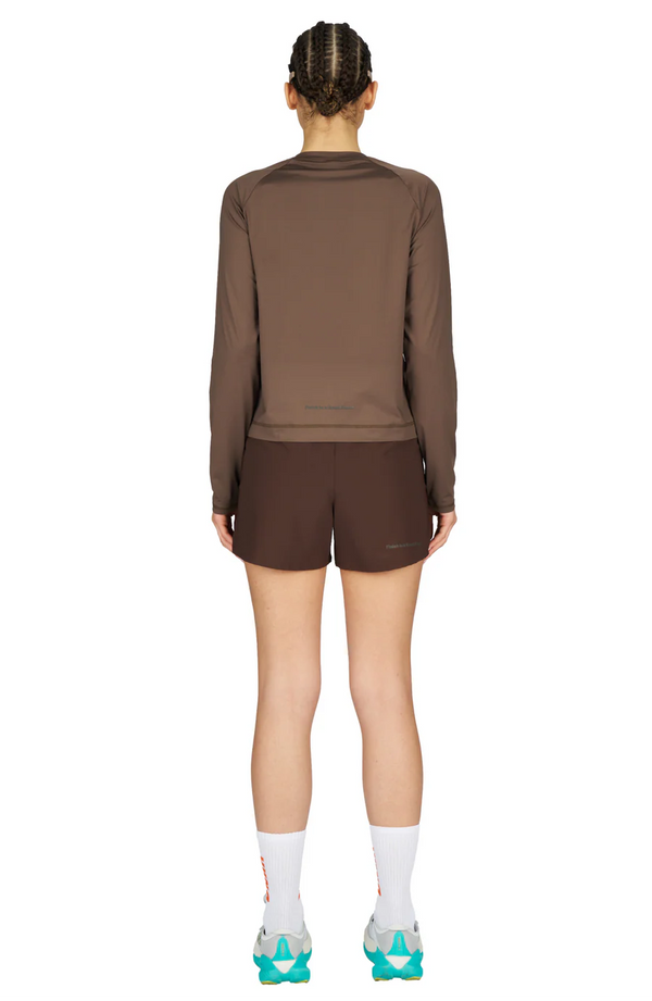UNNA Women's Shiny Long Sleeve - Wren Brown
