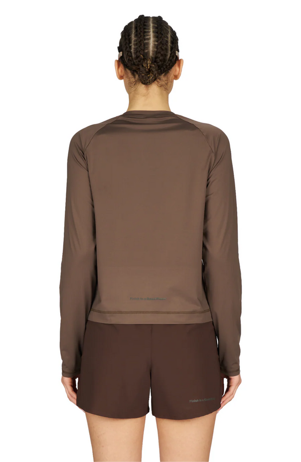 UNNA Women's Shiny Long Sleeve - Wren Brown