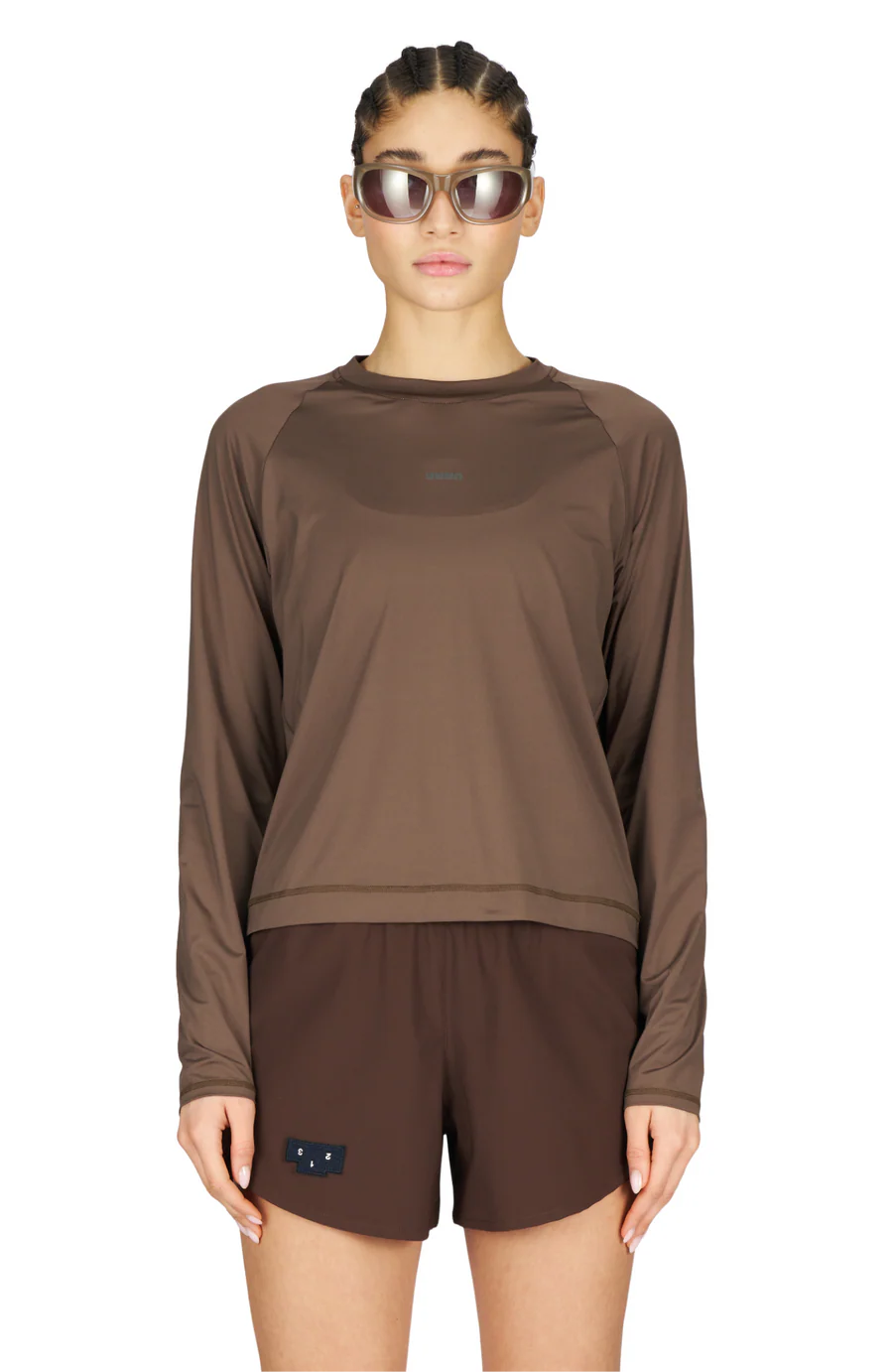 UNNA Women's Shiny Long Sleeve - Wren Brown