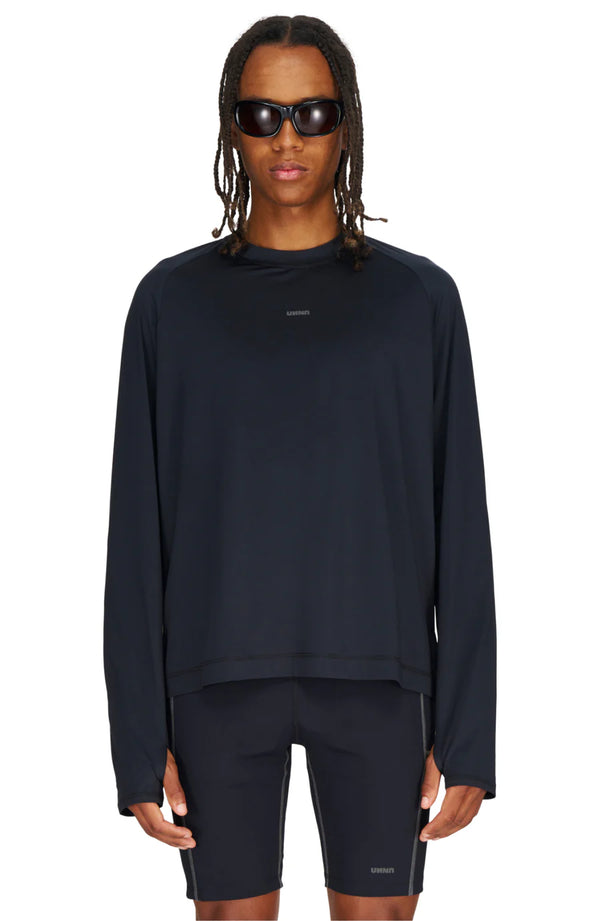 UNNA Men's LS Shiny Tee - Black