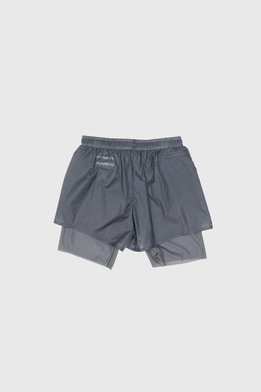 Optimistic Runners Side Pocket Shorts Striped-blue