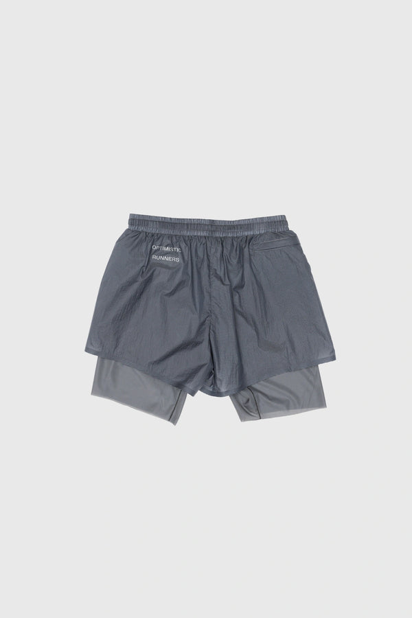 Optimistic Runners Side Pocket Shorts Striped-blue