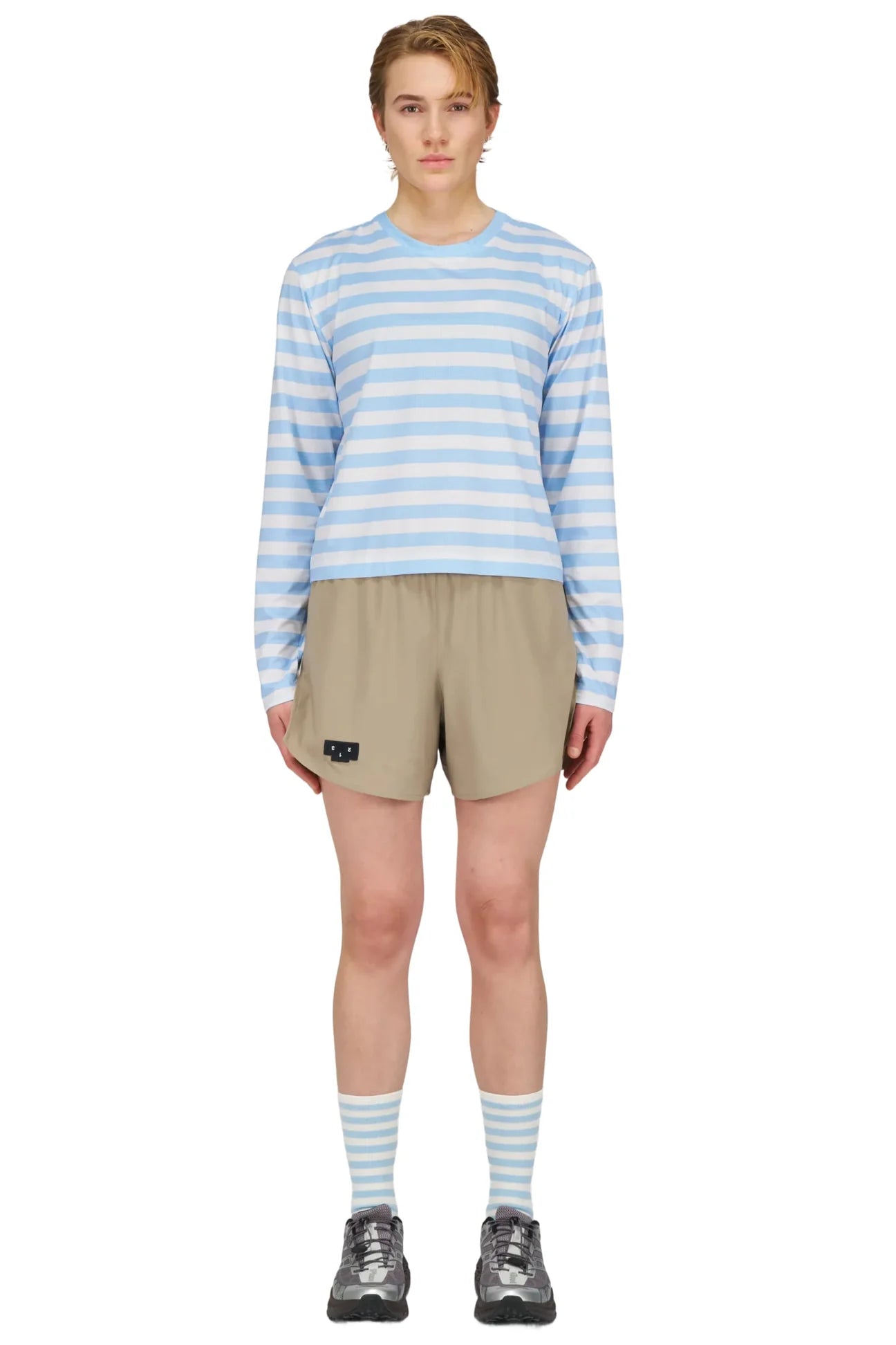 UNNA W Striped LS Tee - Baby Blue