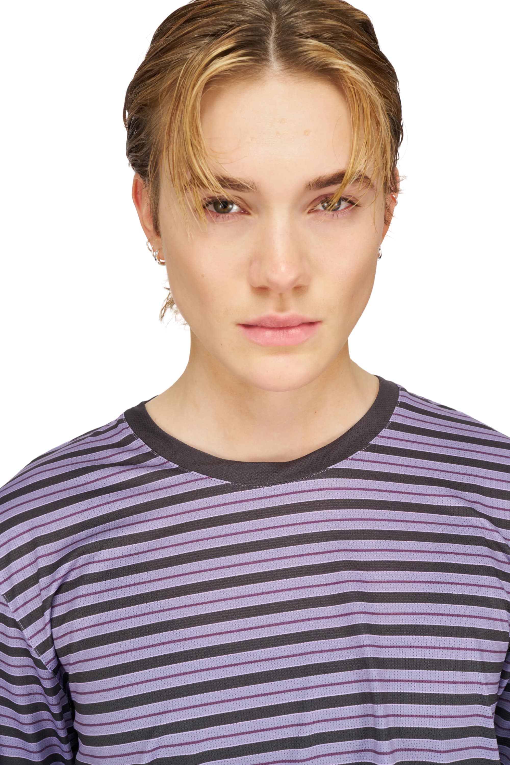 UNNA Striped W LS Tee - Grape