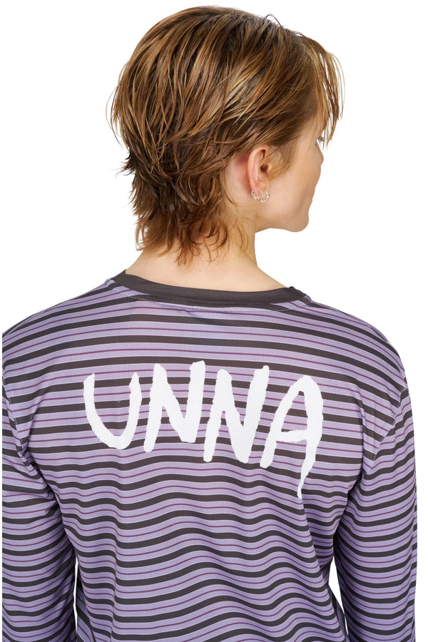 UNNA Striped W LS Tee - Grape