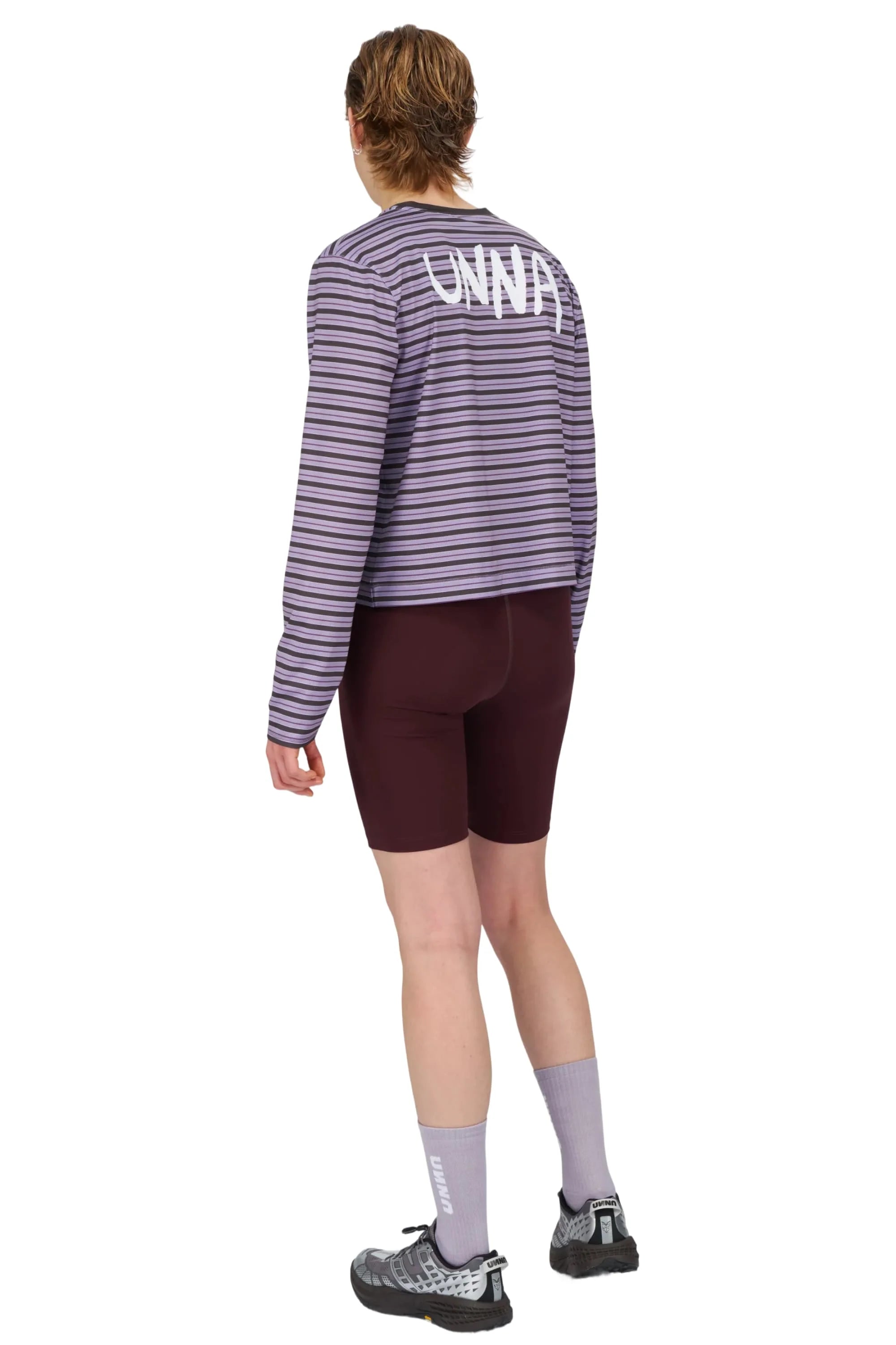 UNNA Striped W LS Tee - Grape