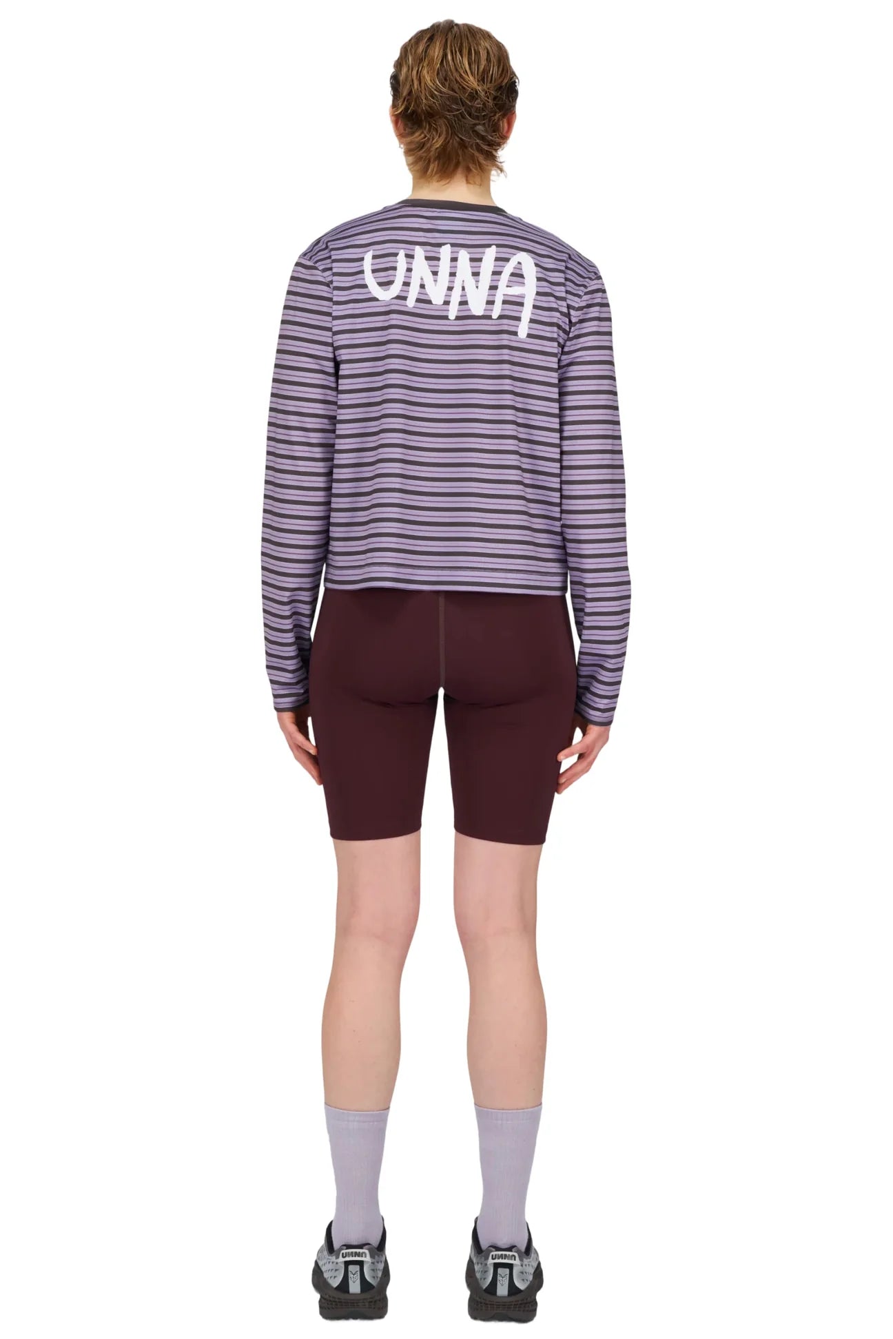 UNNA Striped W LS Tee - Grape