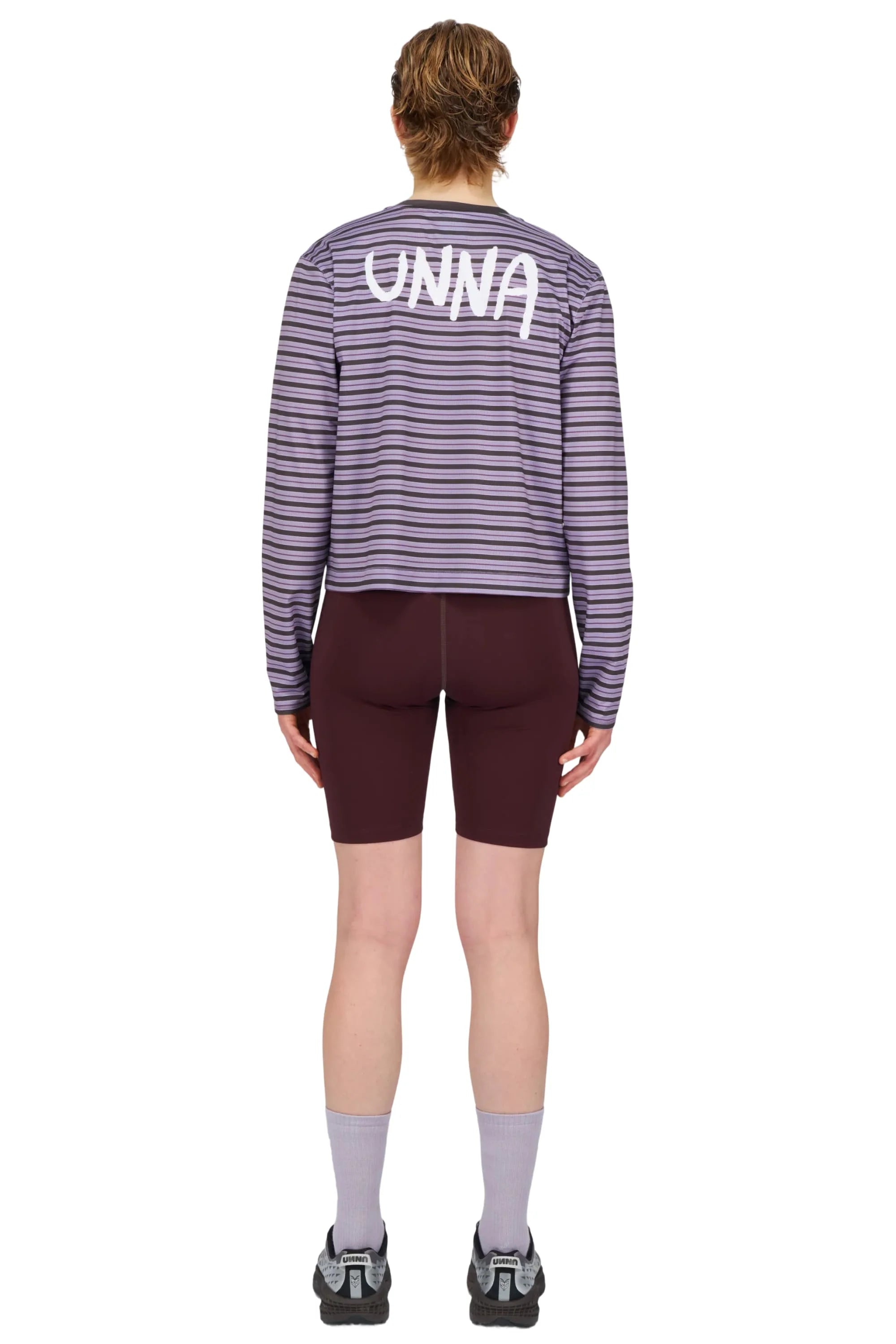 UNNA Striped W LS Tee - Grape