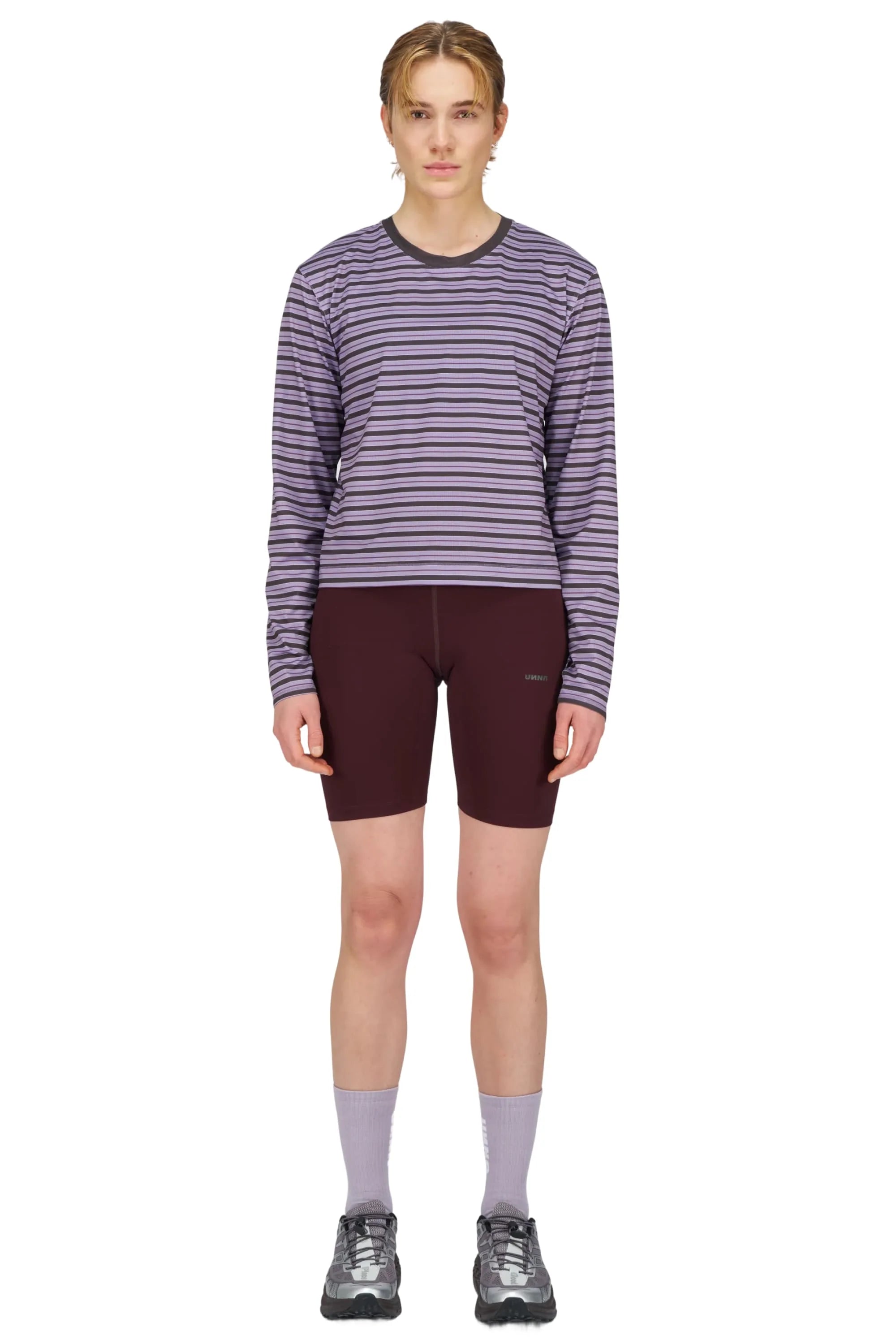 UNNA Striped W LS Tee - Grape