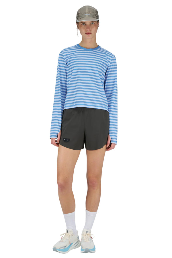 UNNA Striped W LS Tee - Business Blue