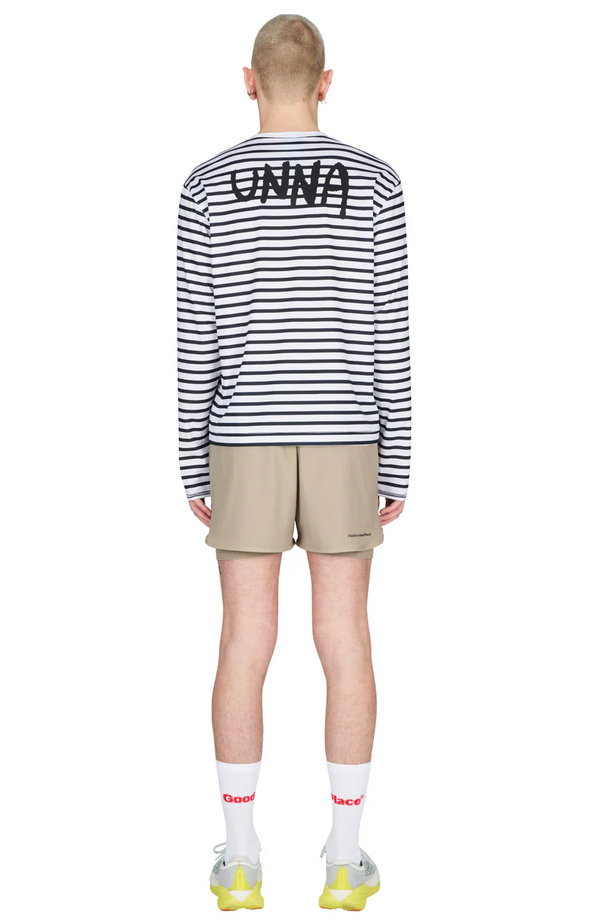 UNNA Striped LS Tee - Navy/White