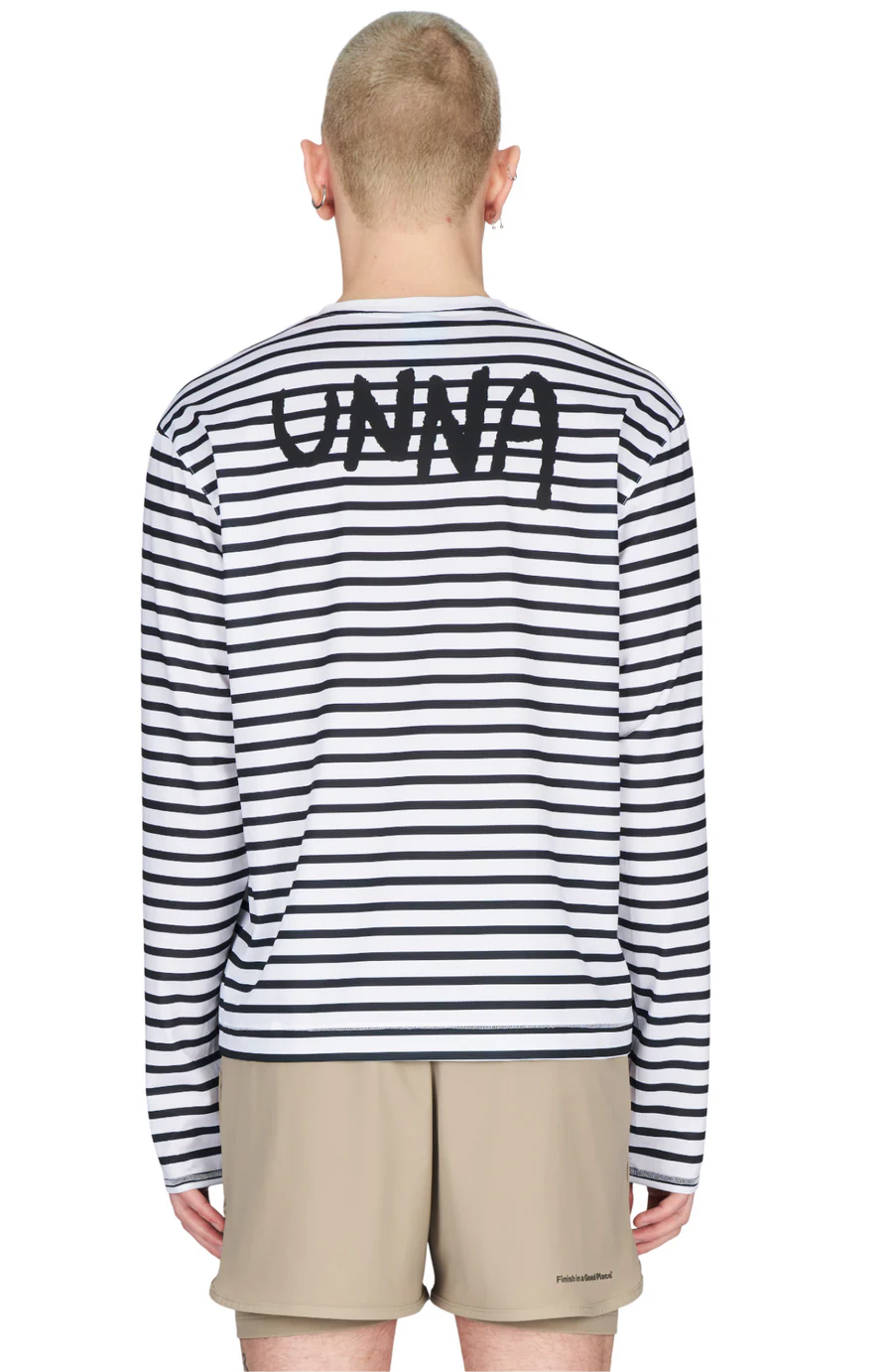 UNNA Striped LS Tee - Navy/White