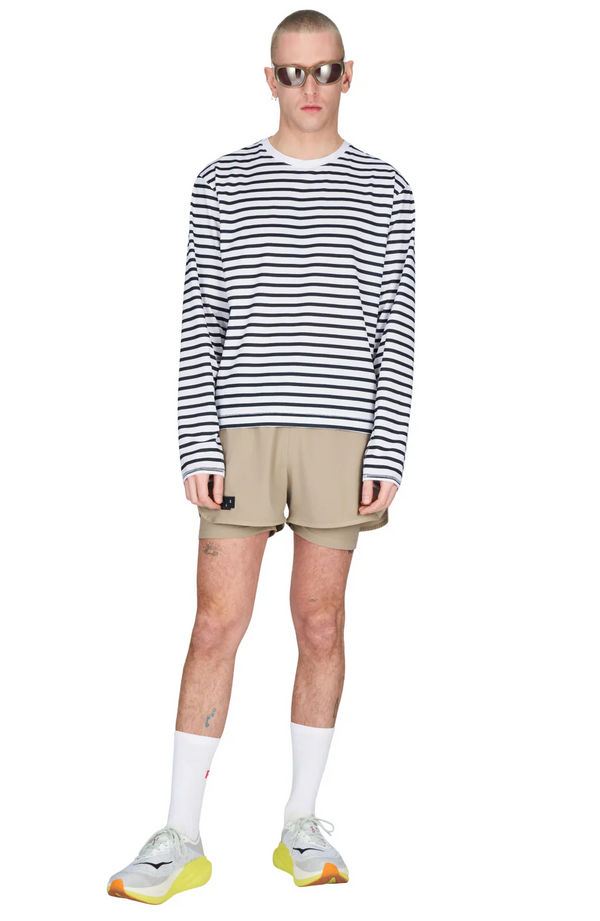 UNNA Striped LS Tee - Navy/White