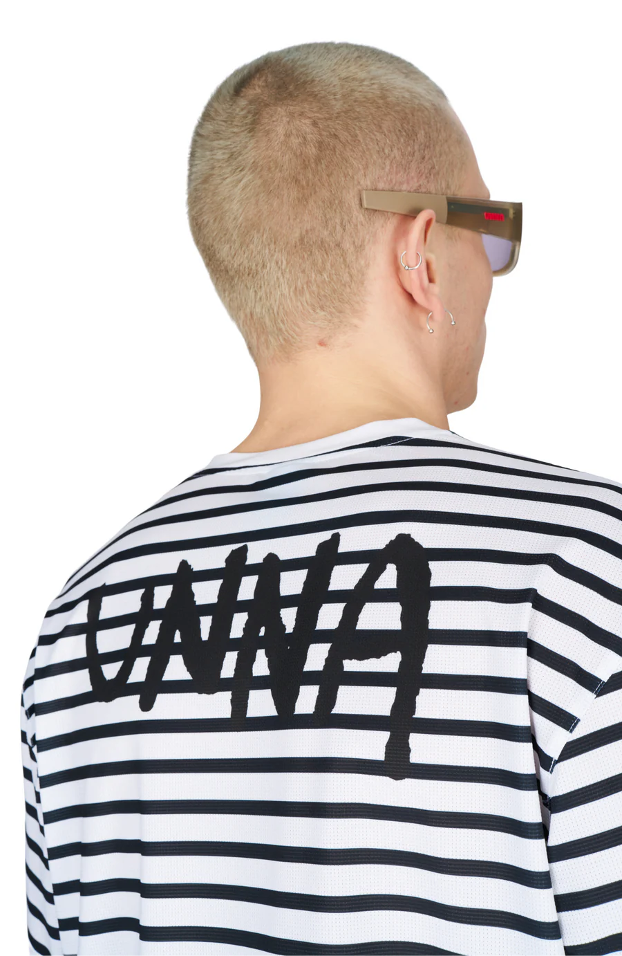 UNNA Striped LS Tee - Navy/White
