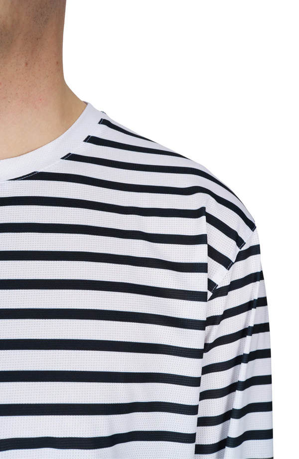 UNNA Striped LS Tee - Navy/White