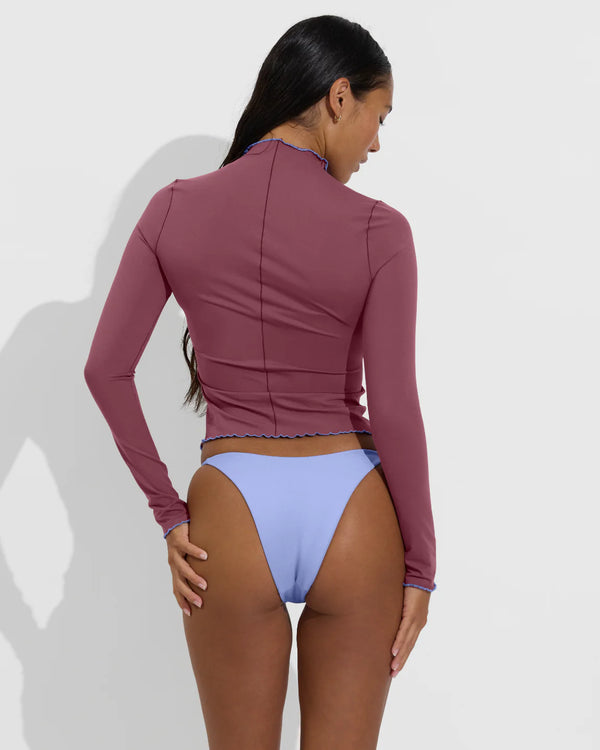 Left on Friday Rays Long Sleeve Top *Long - Desert Plum / Riptide