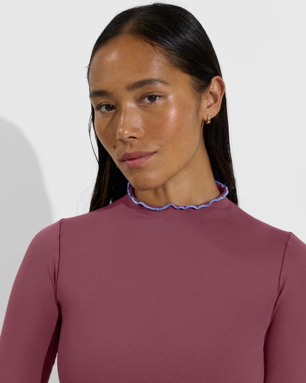 Left on Friday Rays Long Sleeve Top *Long - Desert Plum / Riptide