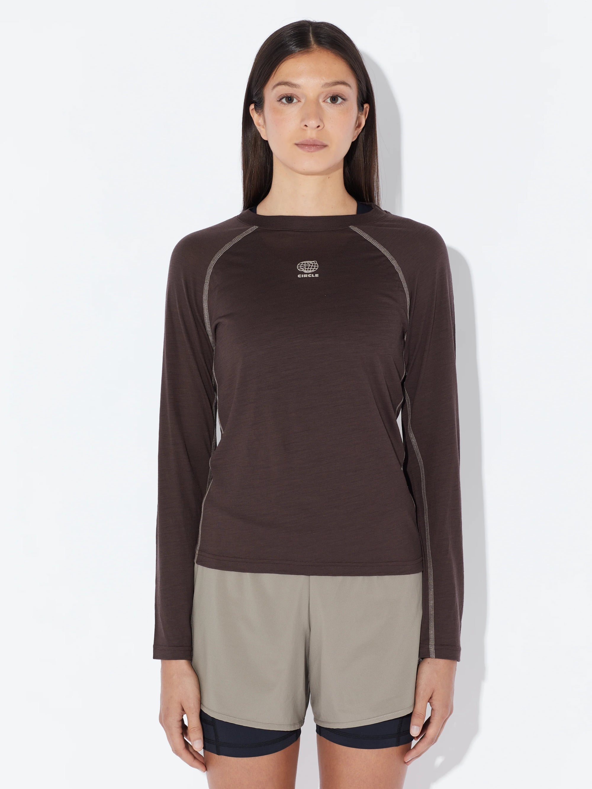 Circle Women's Aerowool Long-sleeve T-Shirt - Forest Bark