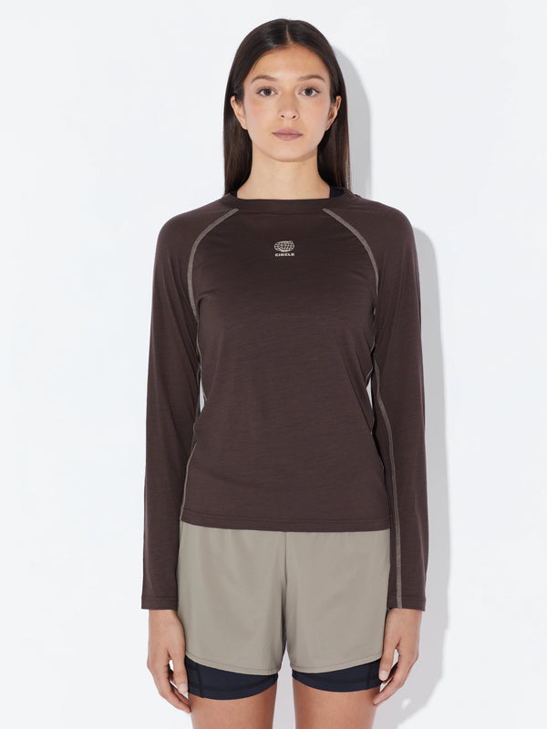 Circle Women's Aerowool Long-sleeve T-Shirt - Forest Bark