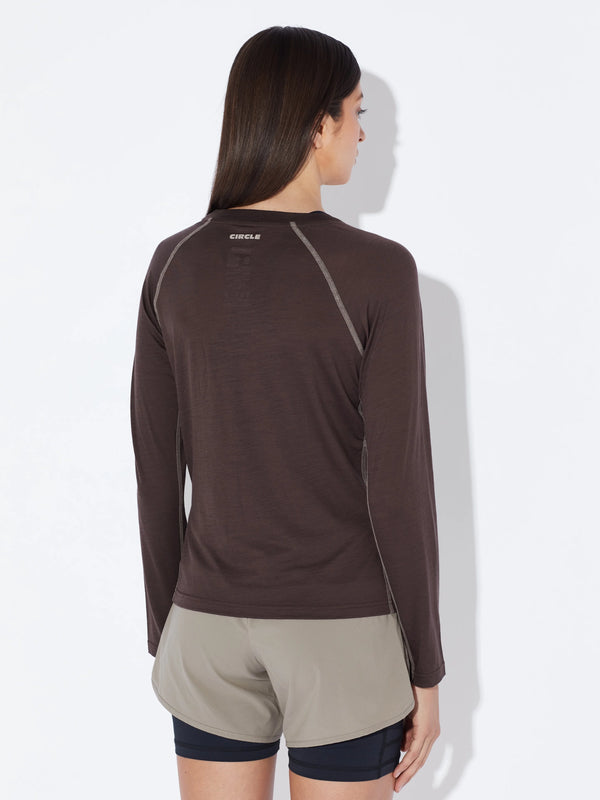 Circle Women's Aerowool Long-sleeve T-Shirt - Forest Bark
