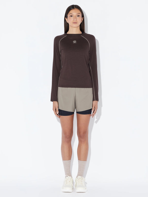 Circle Women's Aerowool Long-sleeve T-Shirt - Forest Bark