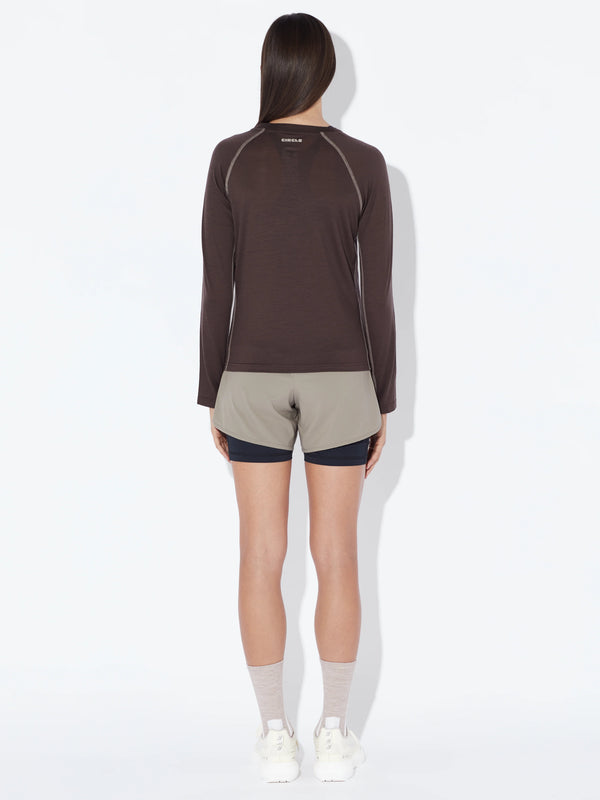 Circle Women's Aerowool Long-sleeve T-Shirt - Forest Bark
