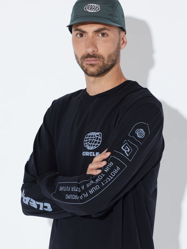 Circle Long Sleeve Clean As F*ck Tee - Black & Blue