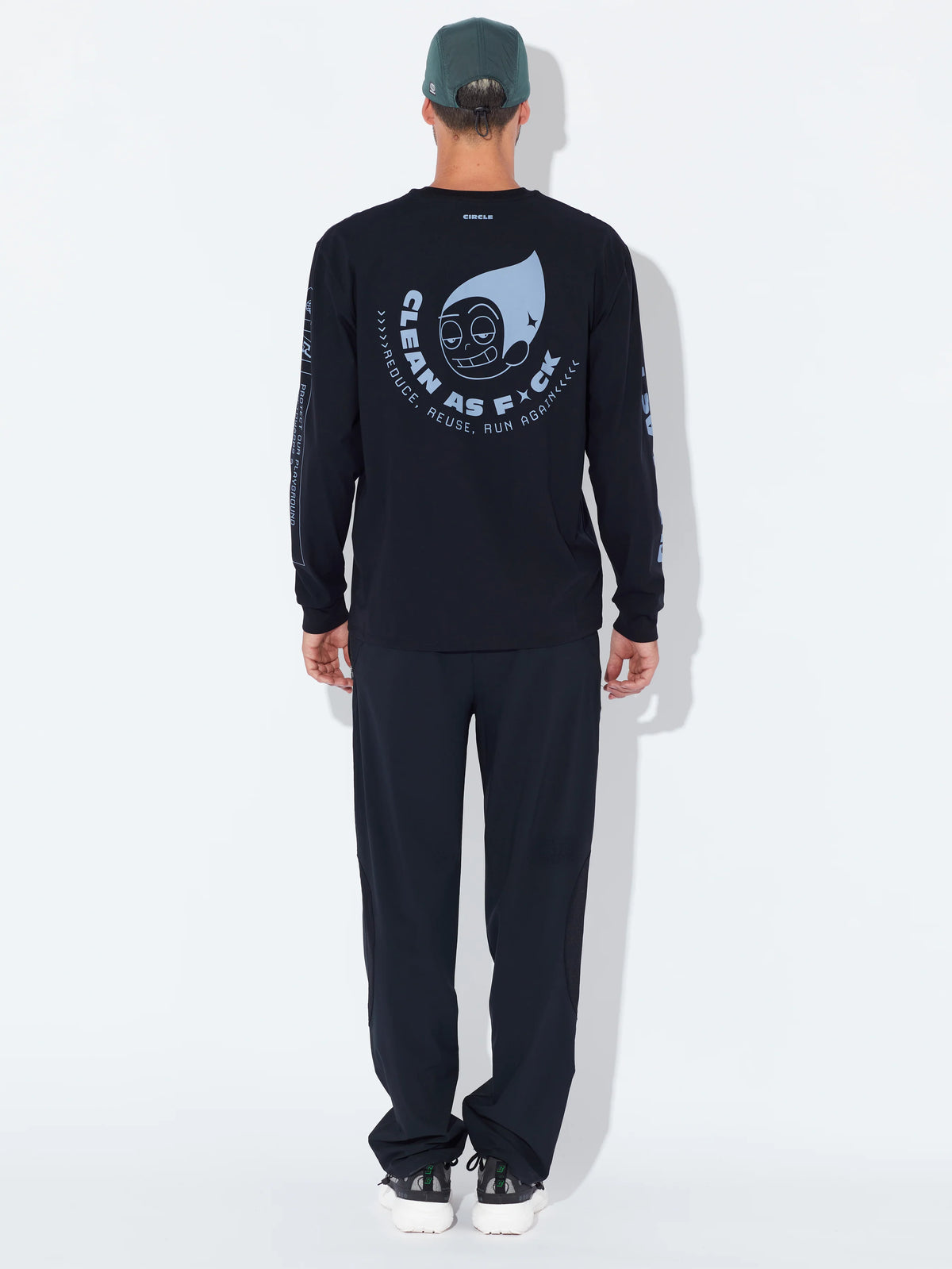 Circle Long Sleeve Clean As F*ck Tee - Black & Blue