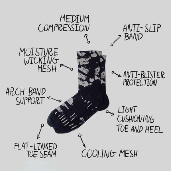 sums Ascenders socks - Grey/Black