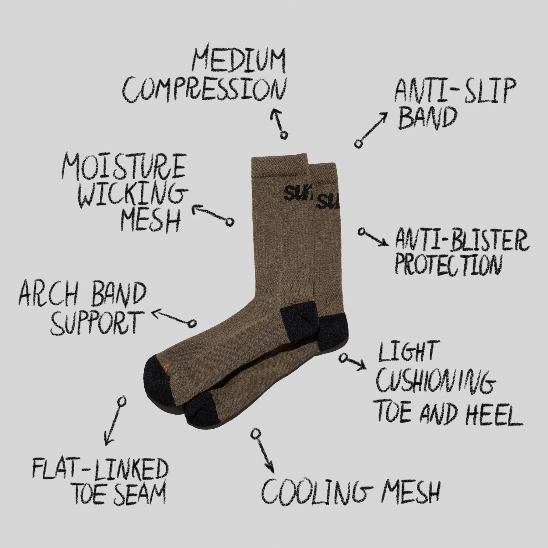 sums merino socks - olive