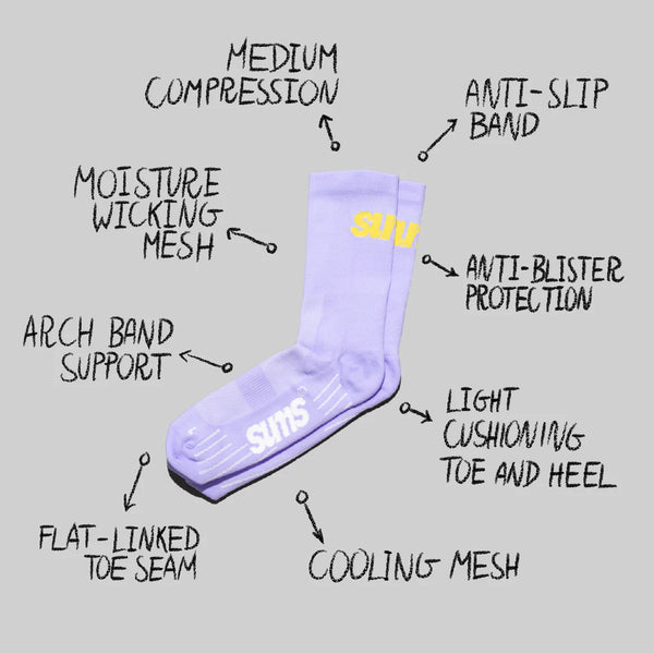 sums All Season Sock - Lilac / Yellow