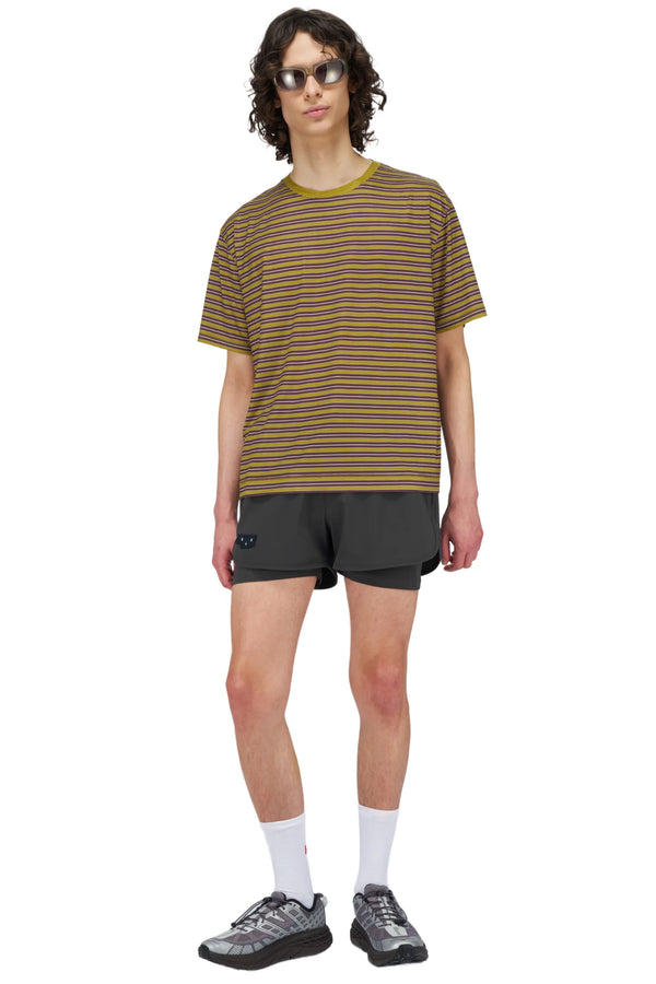 UNNA Wavy Tee Striped SS - Mud Gold